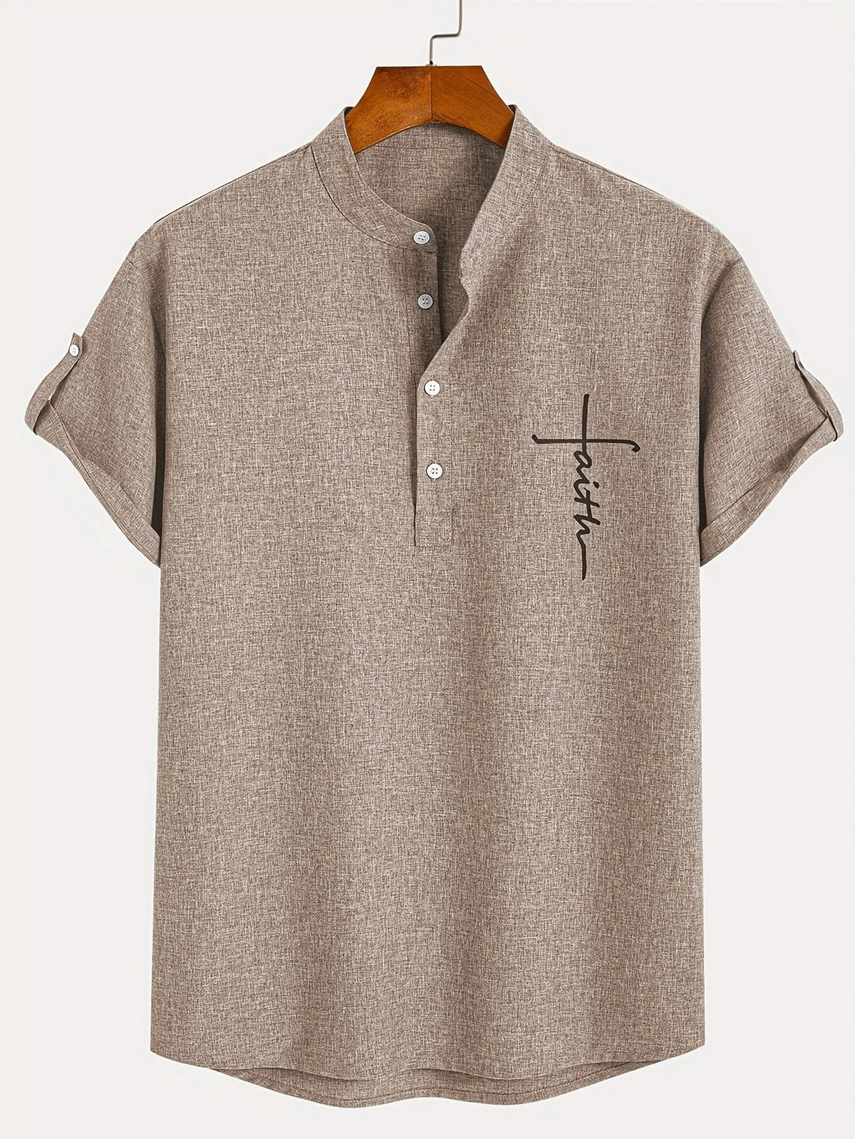 Sabino | Camisa de manga corta con cuello mao