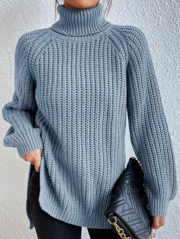 Zoe | Jersey de cuello alto suave y holgado
