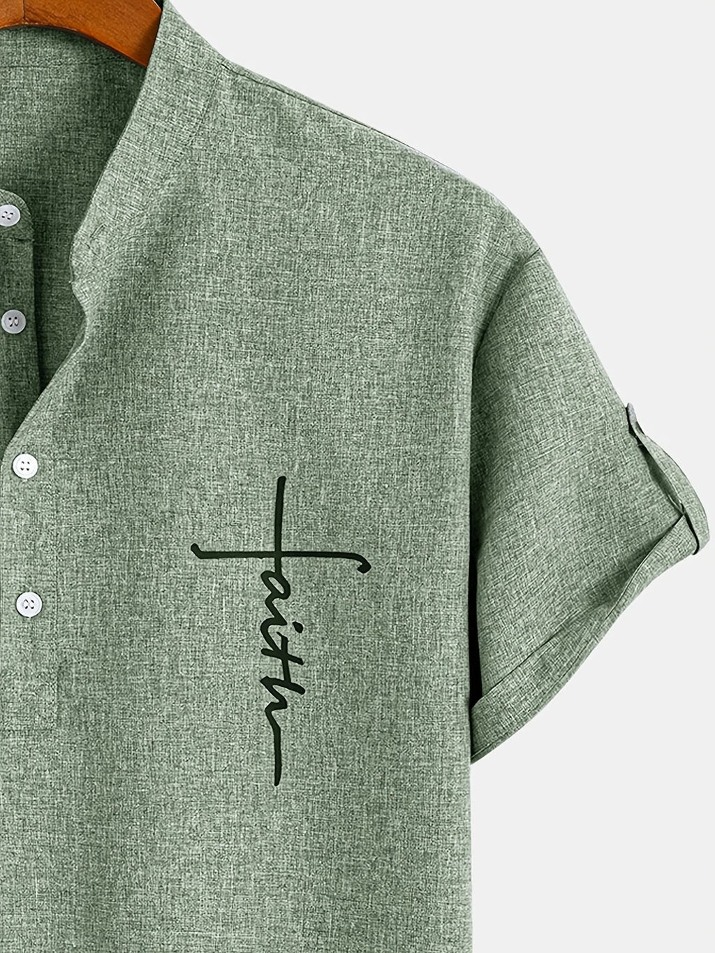 Sabino | Camisa de manga corta con cuello mao