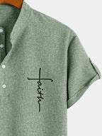 Sabino | Camisa de manga corta con cuello mao