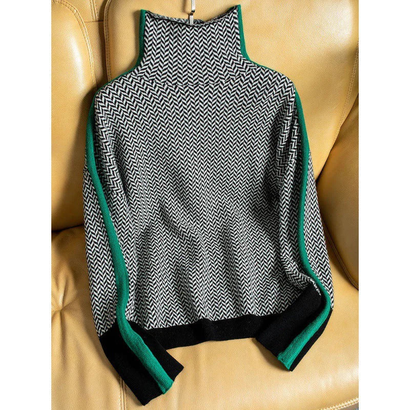 Cecilia | Jersey de cuello alto con punto texturizado