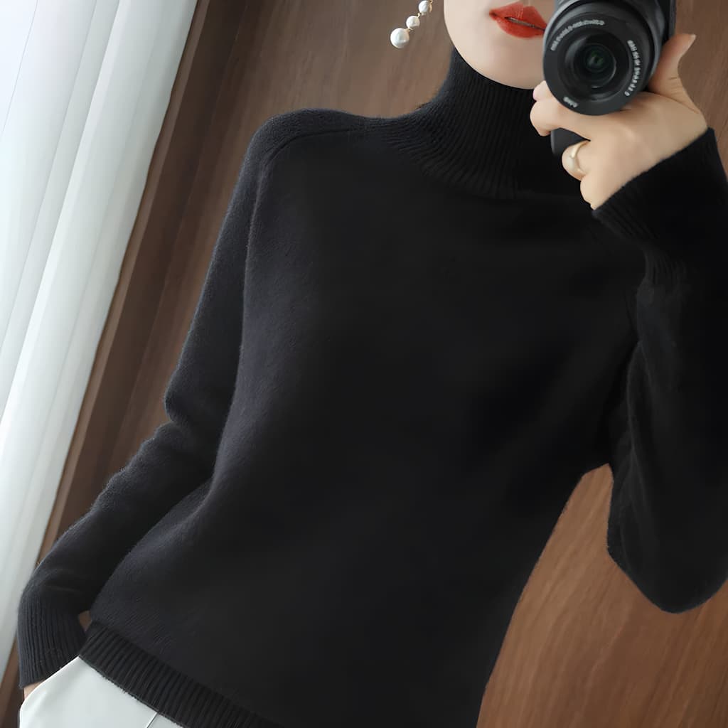 Adela | Jersey fino de cuello alto para superponer