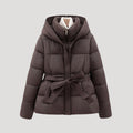 Mónica | Chaqueta acolchada con capucha y cinturón