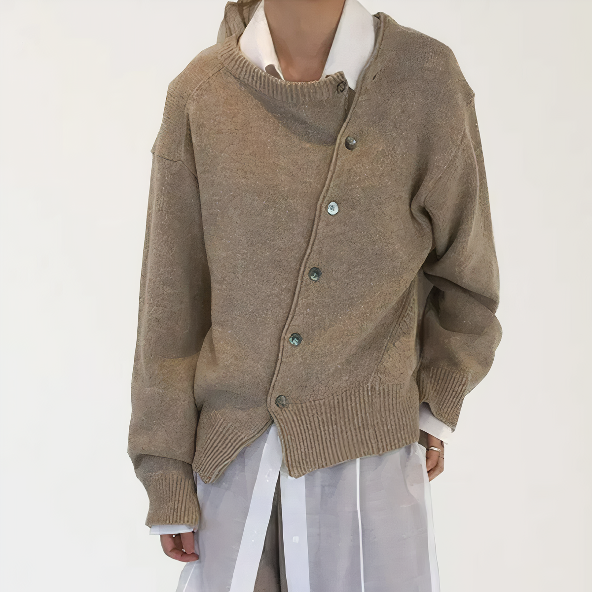Vest Dames Gebreid met Asymmetrische Zoom en Zachte Warme Stof