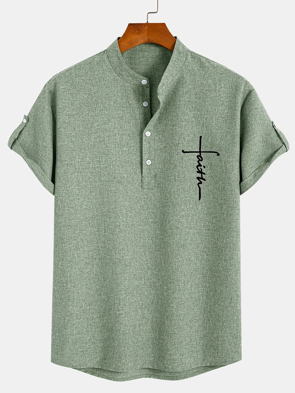 Sabino | Camisa de manga corta con cuello mao