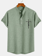 Sabino | Camisa de manga corta con cuello mao