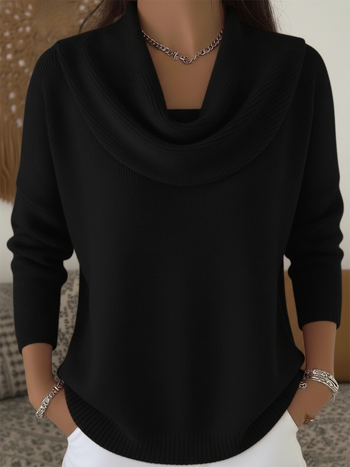 Araceli | Jersey de mezcla de merino con cuello camisero