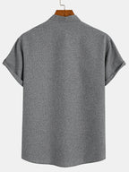 Sabino | Camisa de manga corta con cuello mao