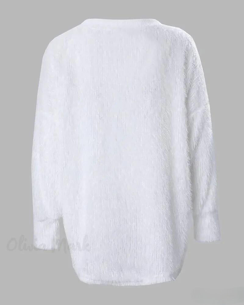 Magdalena | Jersey de punto con cuello de pico y perlas