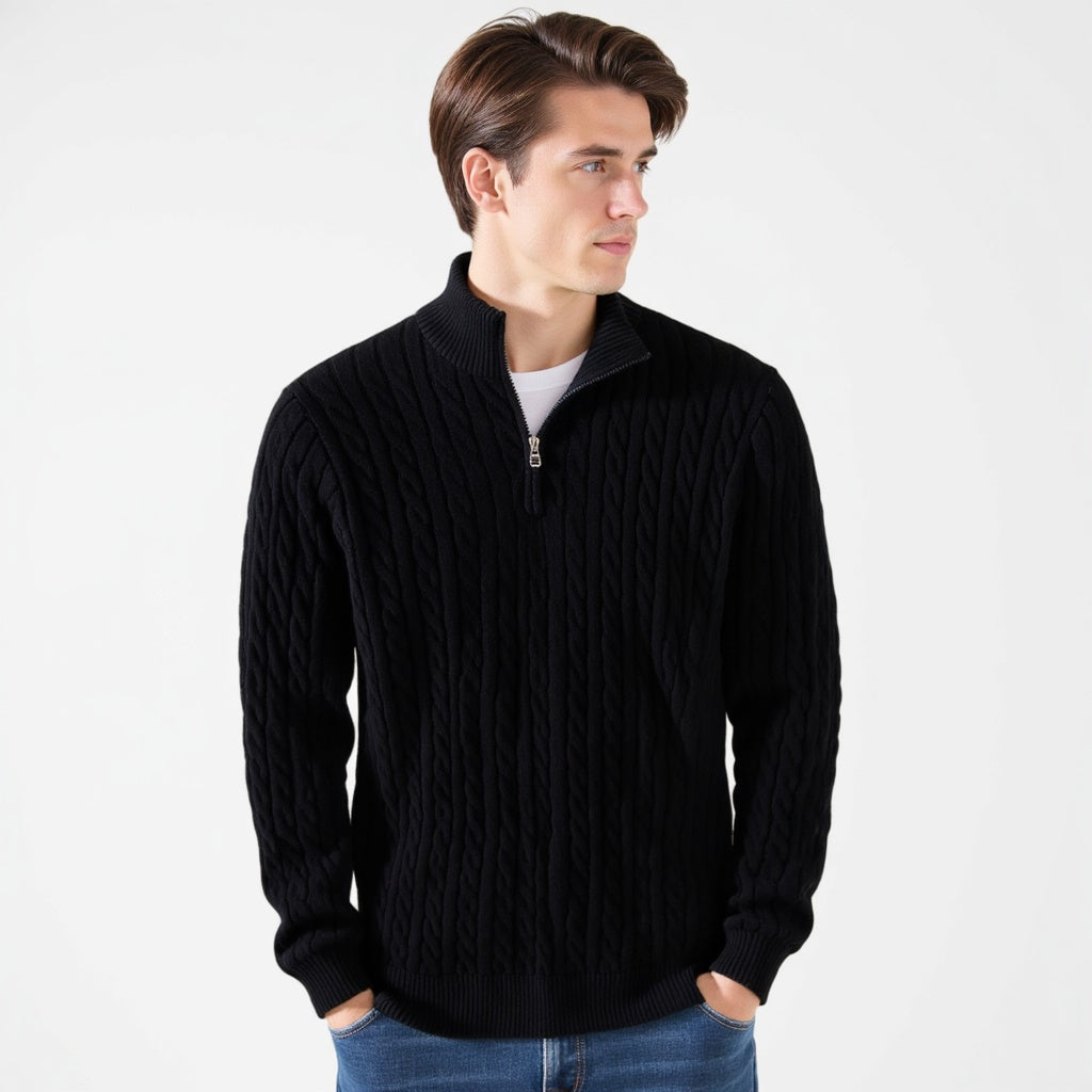 Evelio | Jersey de ochos con media cremallera