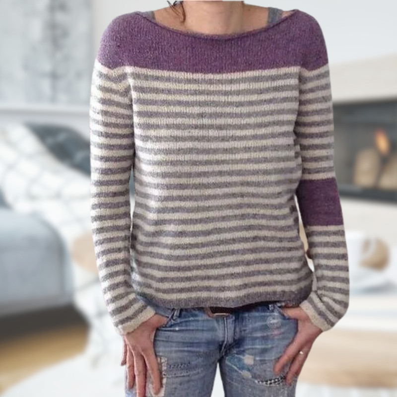 Soledad | Jersey a rayas con cuello amplio