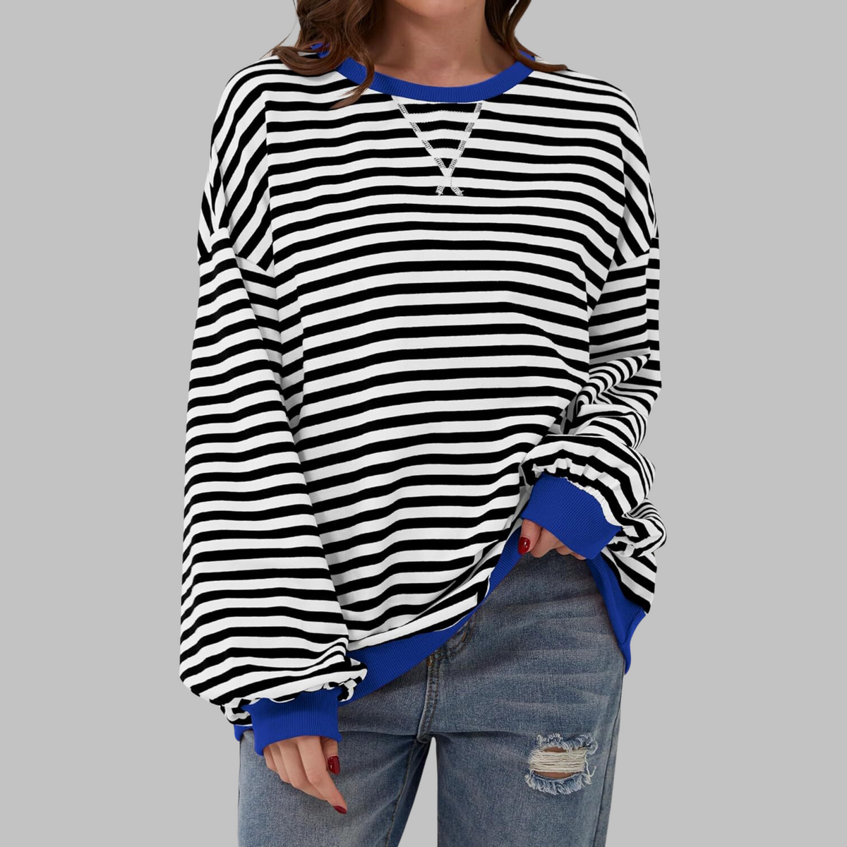 Elia | Sudadera de rayas con cuello redondo