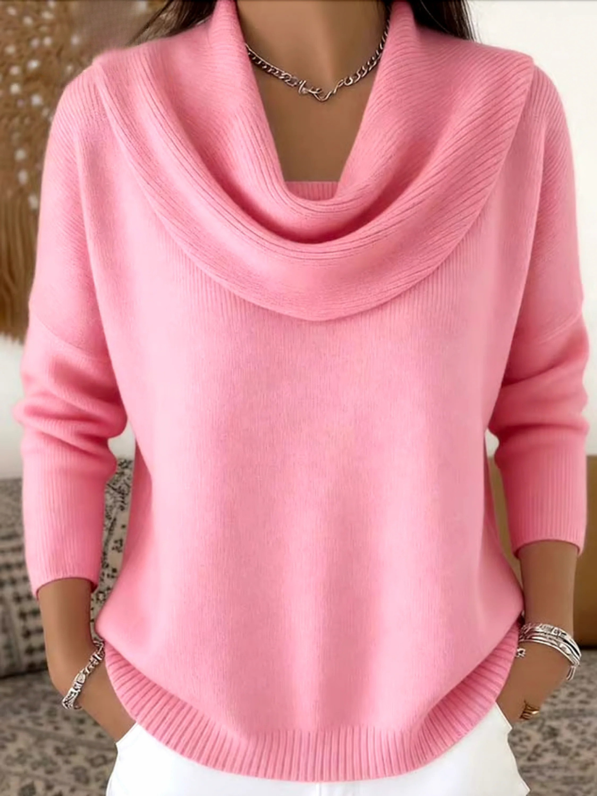Araceli | Jersey de mezcla de merino con cuello camisero