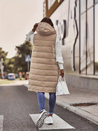 Bodywarmer Dames met een Capuchon en een Slank Mouwloos Ontwerp