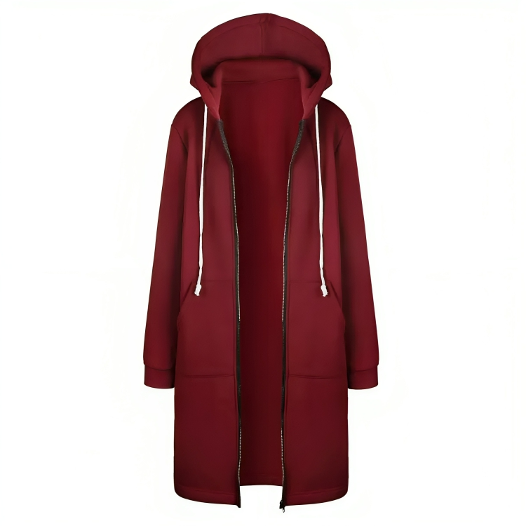 Úrsula | Chaqueta larga con capucha y cremallera