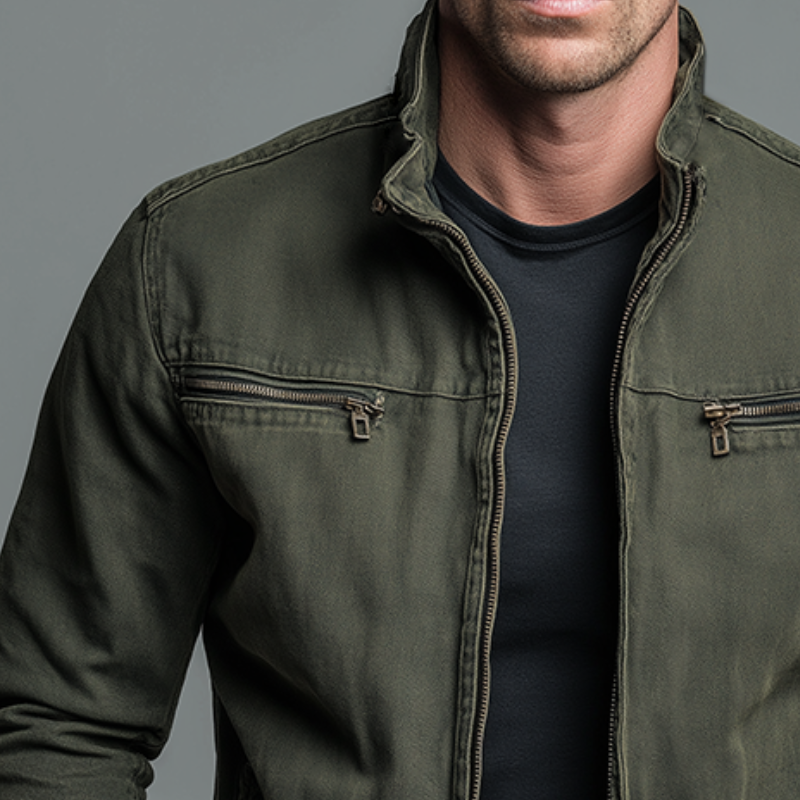 Tristán | Chaqueta vintage de algodón con cremallera