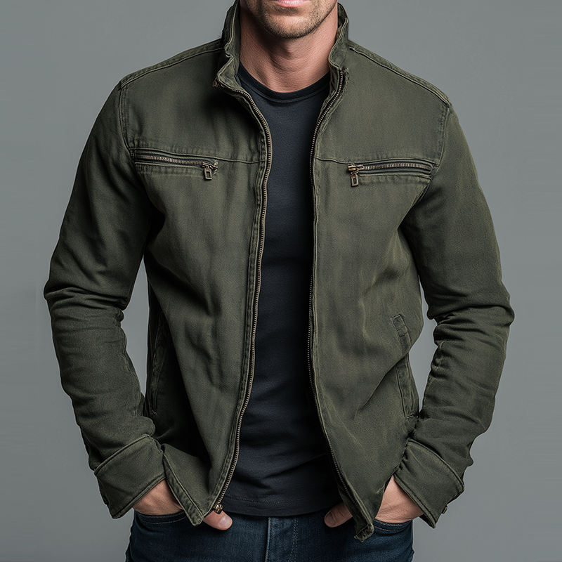 Tristán | Chaqueta vintage de algodón con cremallera