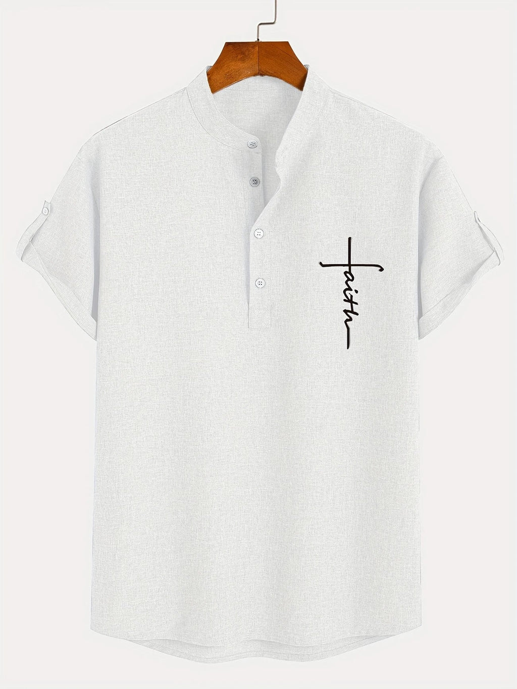 Sabino | Camisa de manga corta con cuello mao