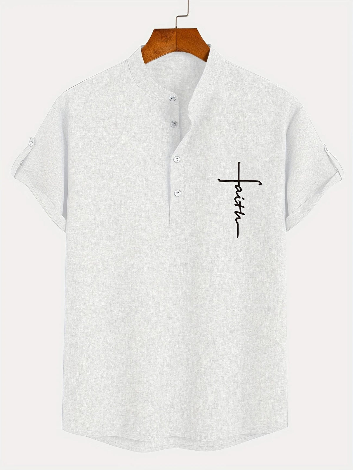 Sabino | Camisa de manga corta con cuello mao