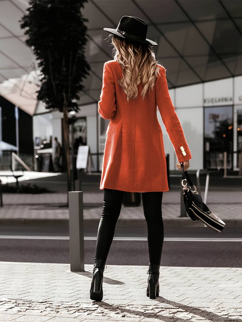 Winterjas Dames met een Knoopsluiting en Zachte Pluchen Afwerking