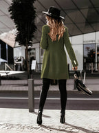Winterjas Dames met een Knoopsluiting en Zachte Pluchen Afwerking