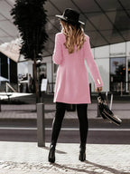 Winterjas Dames met een Knoopsluiting en Zachte Pluchen Afwerking