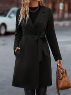 Winterjas Dames Lang met Ruime Zakken en Klassiek Warm Ontwerp