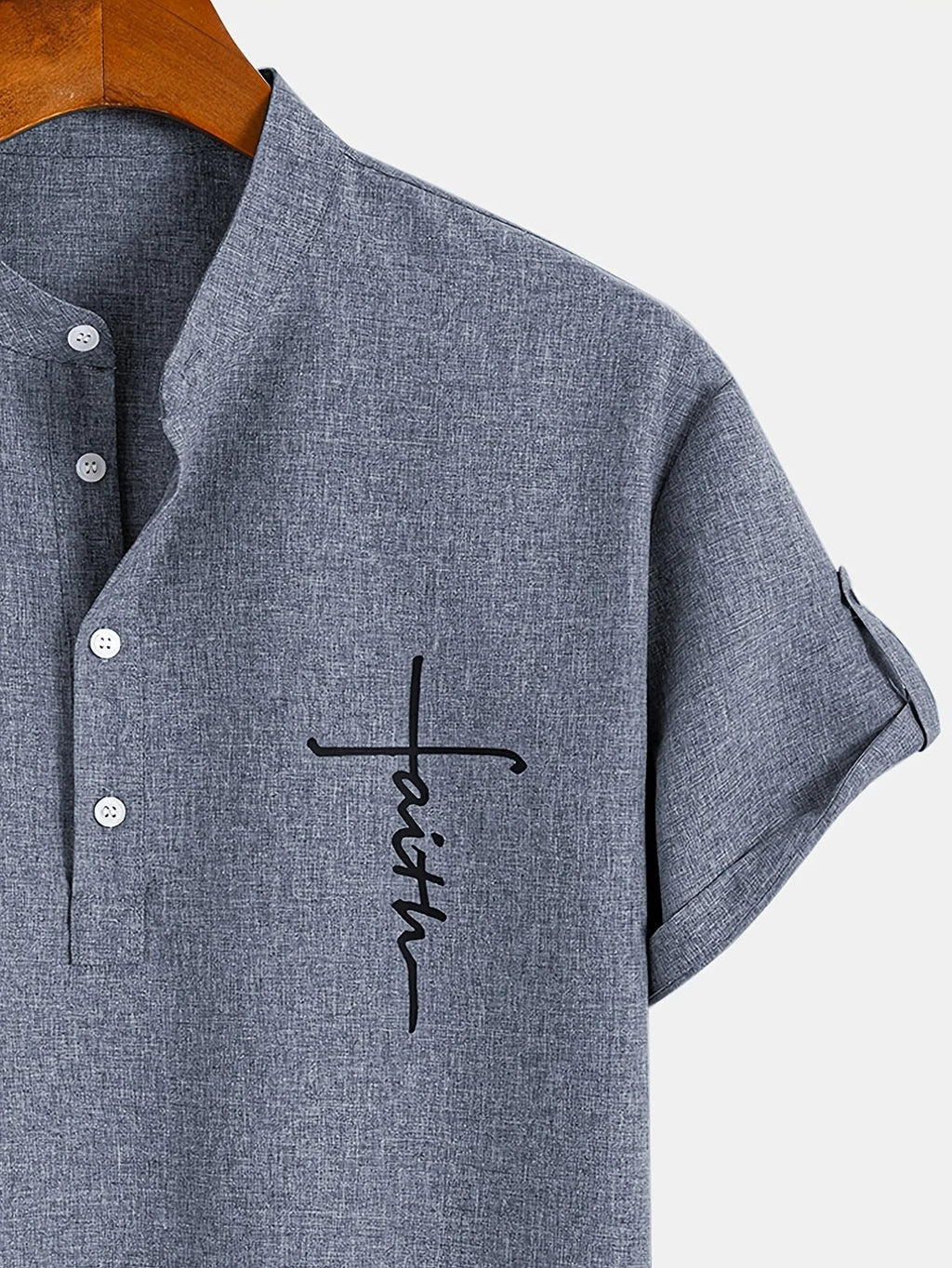 Sabino | Camisa de manga corta con cuello mao