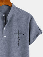 Sabino | Camisa de manga corta con cuello mao