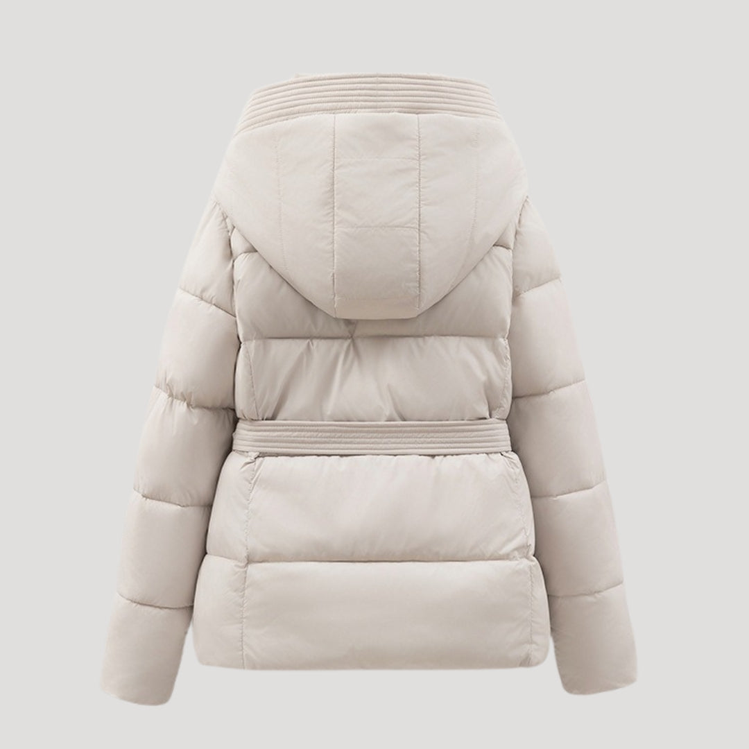 Mónica | Chaqueta acolchada con capucha y cinturón
