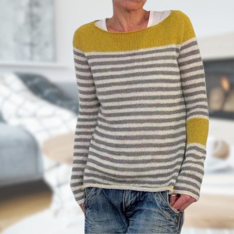 Soledad | Jersey a rayas con cuello amplio