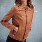 Karla | Chaqueta efecto piel clásica