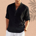 Reinaldo | Camisa de lino con cuello mao