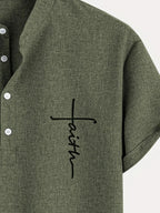 Sabino | Camisa de manga corta con cuello mao