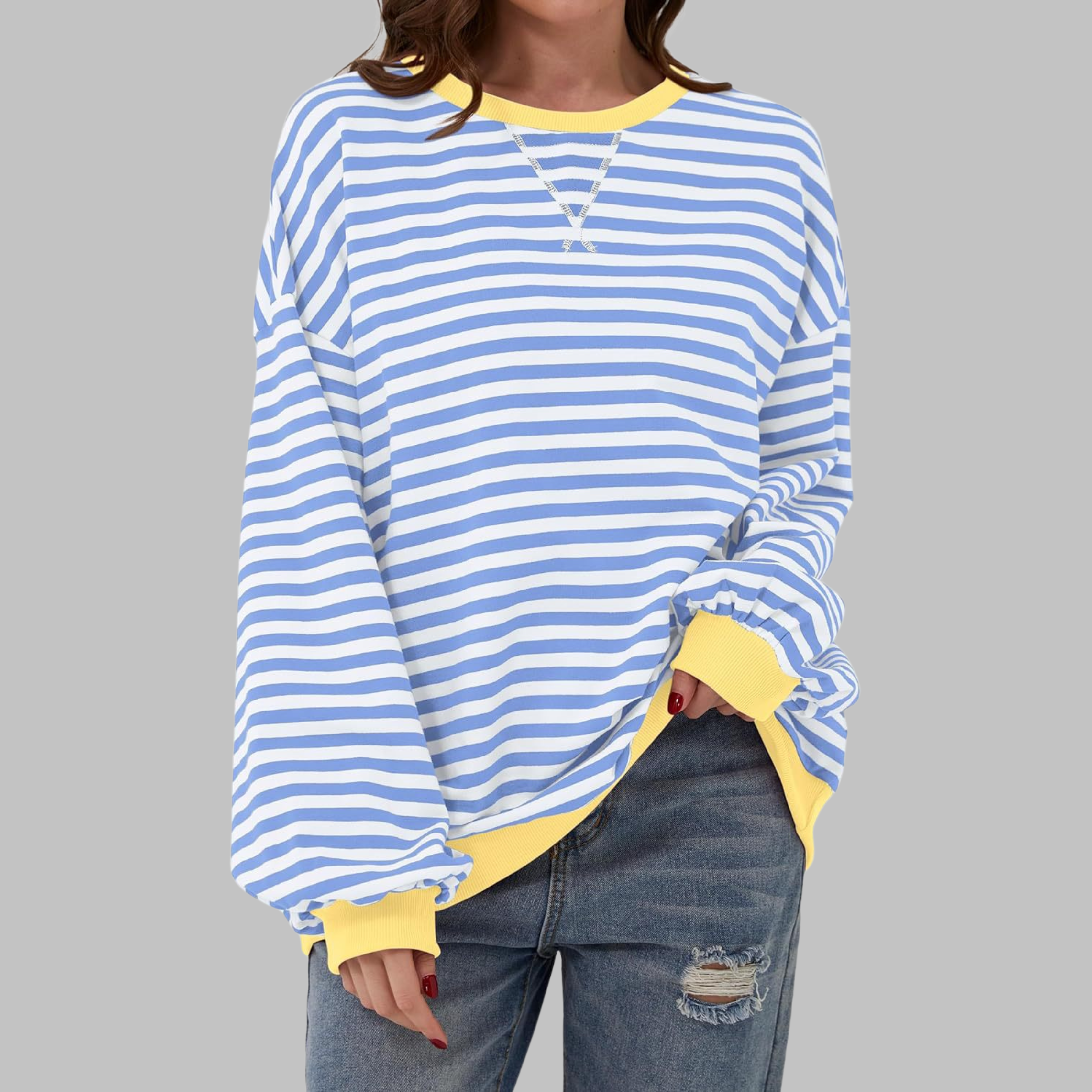 Elia | Sudadera de rayas con cuello redondo