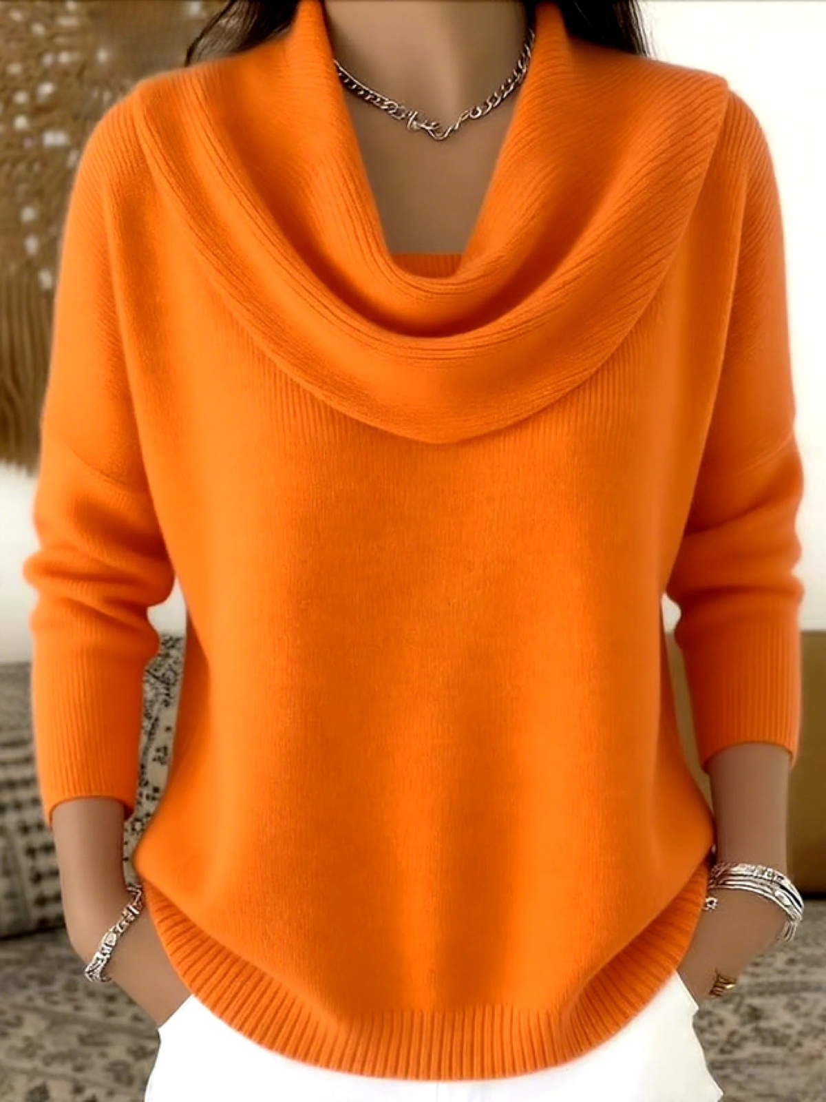 Araceli | Jersey de mezcla de merino con cuello camisero