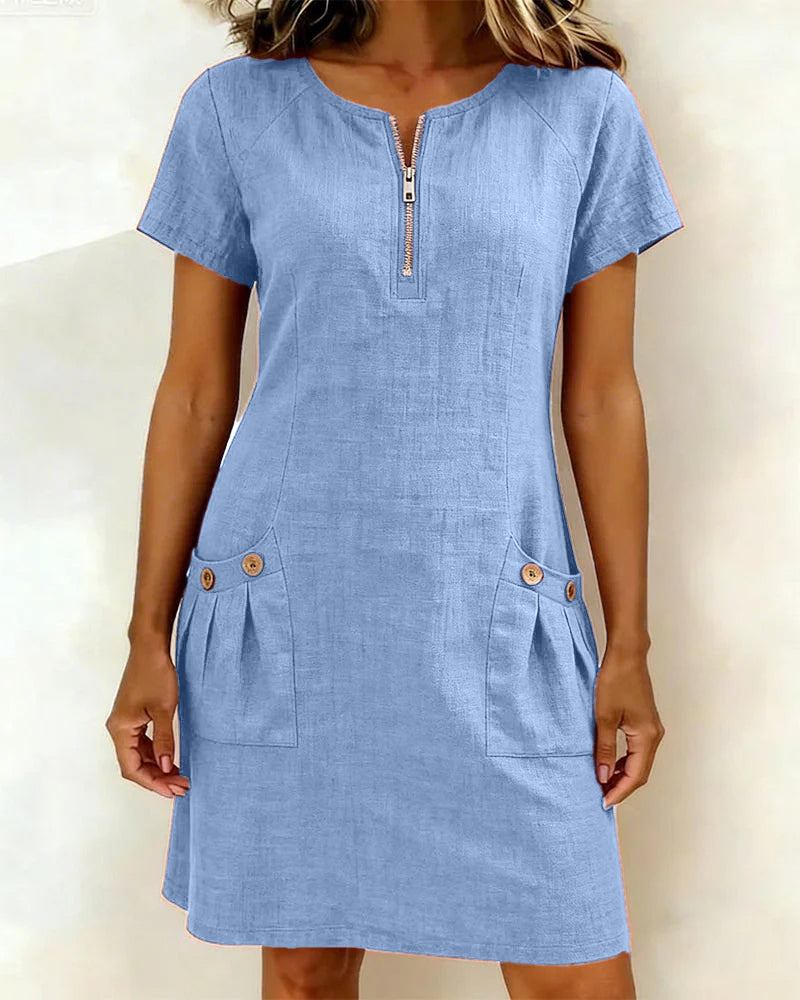 Hanna | Vestido de verano de mezcla de lino