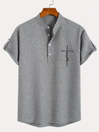 Sabino | Camisa de manga corta con cuello mao
