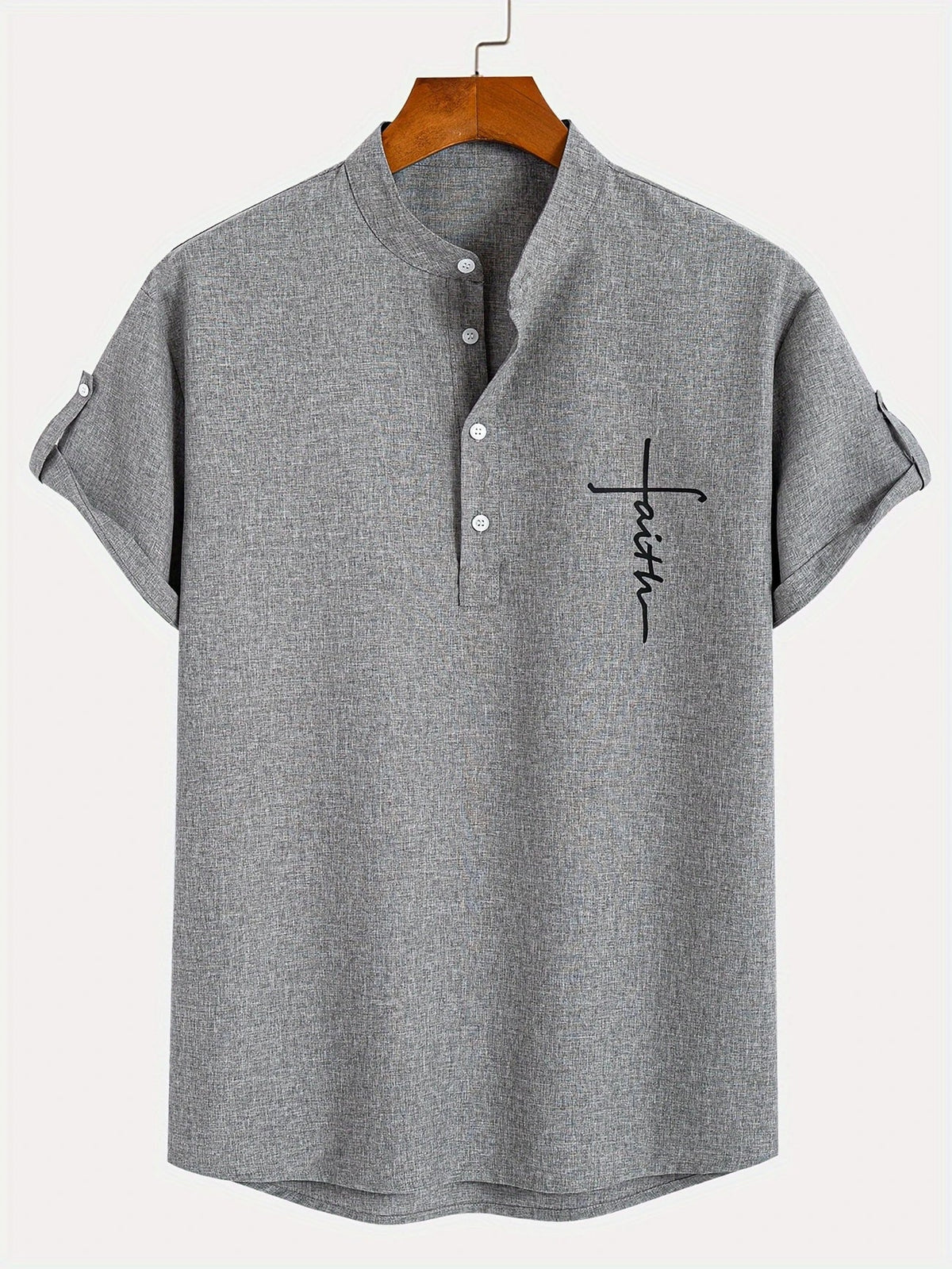 Sabino | Camisa de manga corta con cuello mao