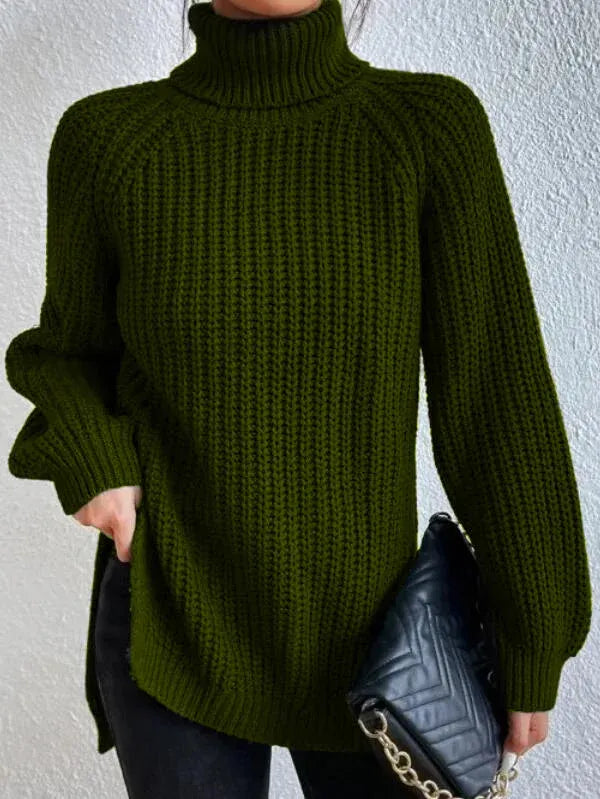 Zoe | Jersey de cuello alto suave y holgado