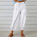 Nora | Pantalón ancho de mujer en mezcla de algodón y lino
