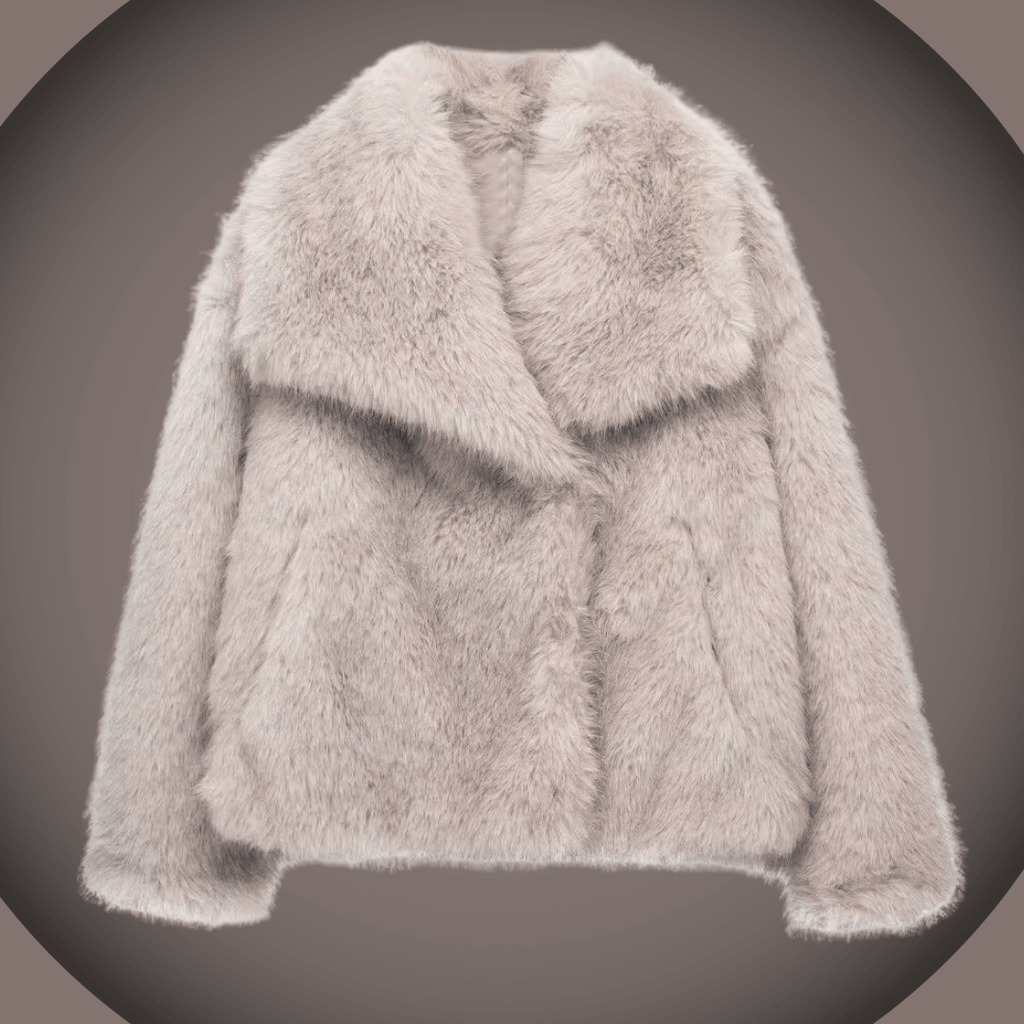 Winter pluche jas mode dikker revers revers meter casual lange mouwen tops dames kleding