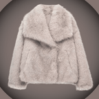 Winter pluche jas mode dikker revers revers meter casual lange mouwen tops dames kleding