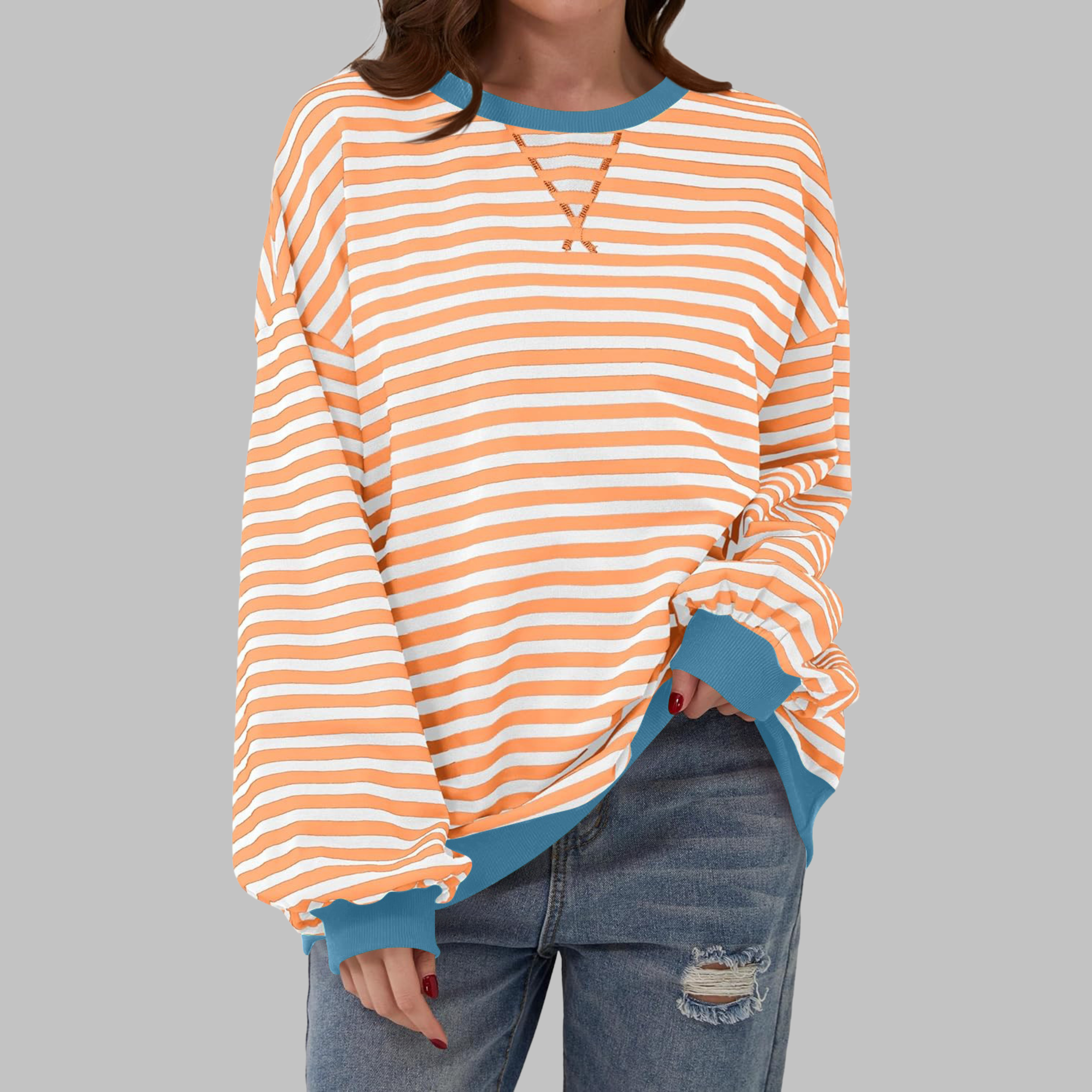 Elia | Sudadera de rayas con cuello redondo