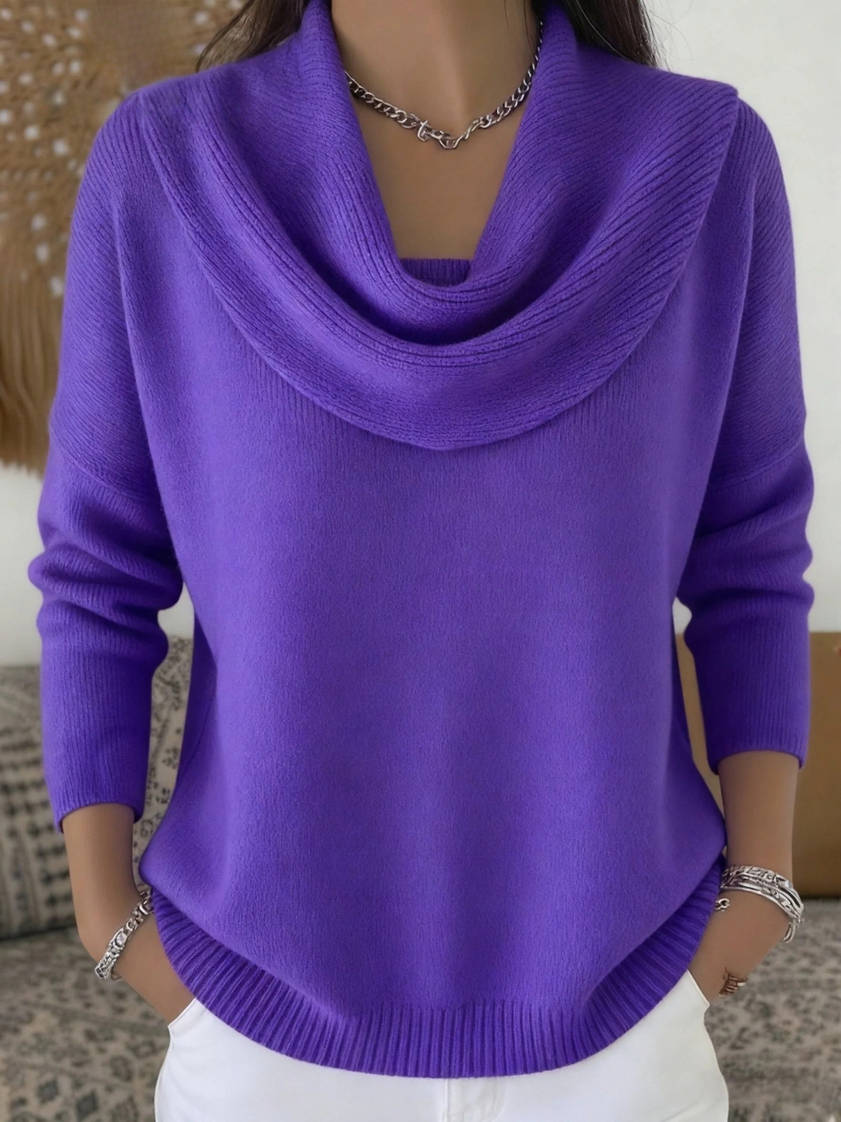 Araceli | Jersey de mezcla de merino con cuello camisero