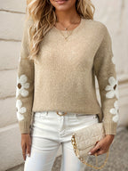 Trui Dames met Elegante Bloemmotieven en Aangenaam Warm Materiaal