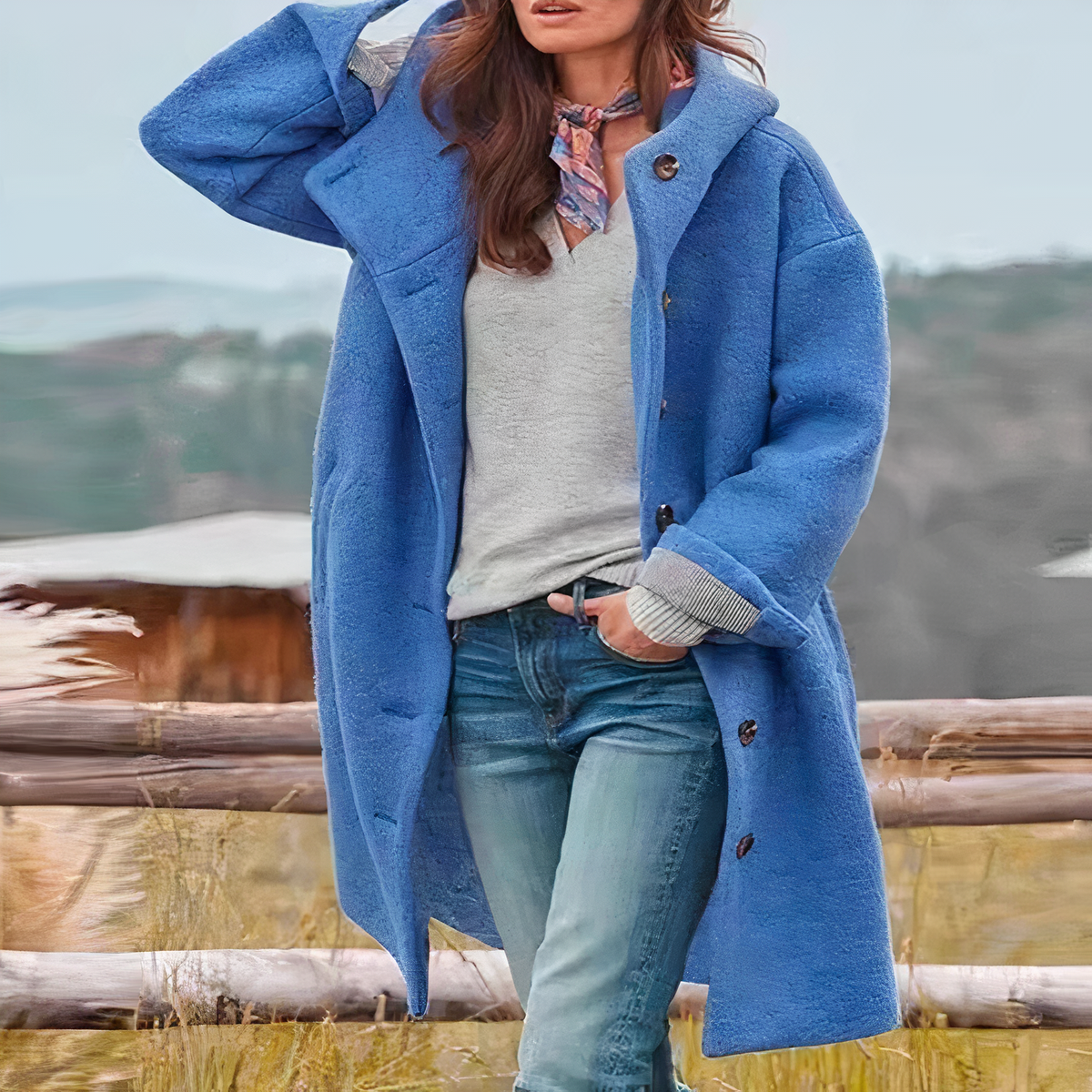 Ainara | Chaqueta de entretiempo larga con botones