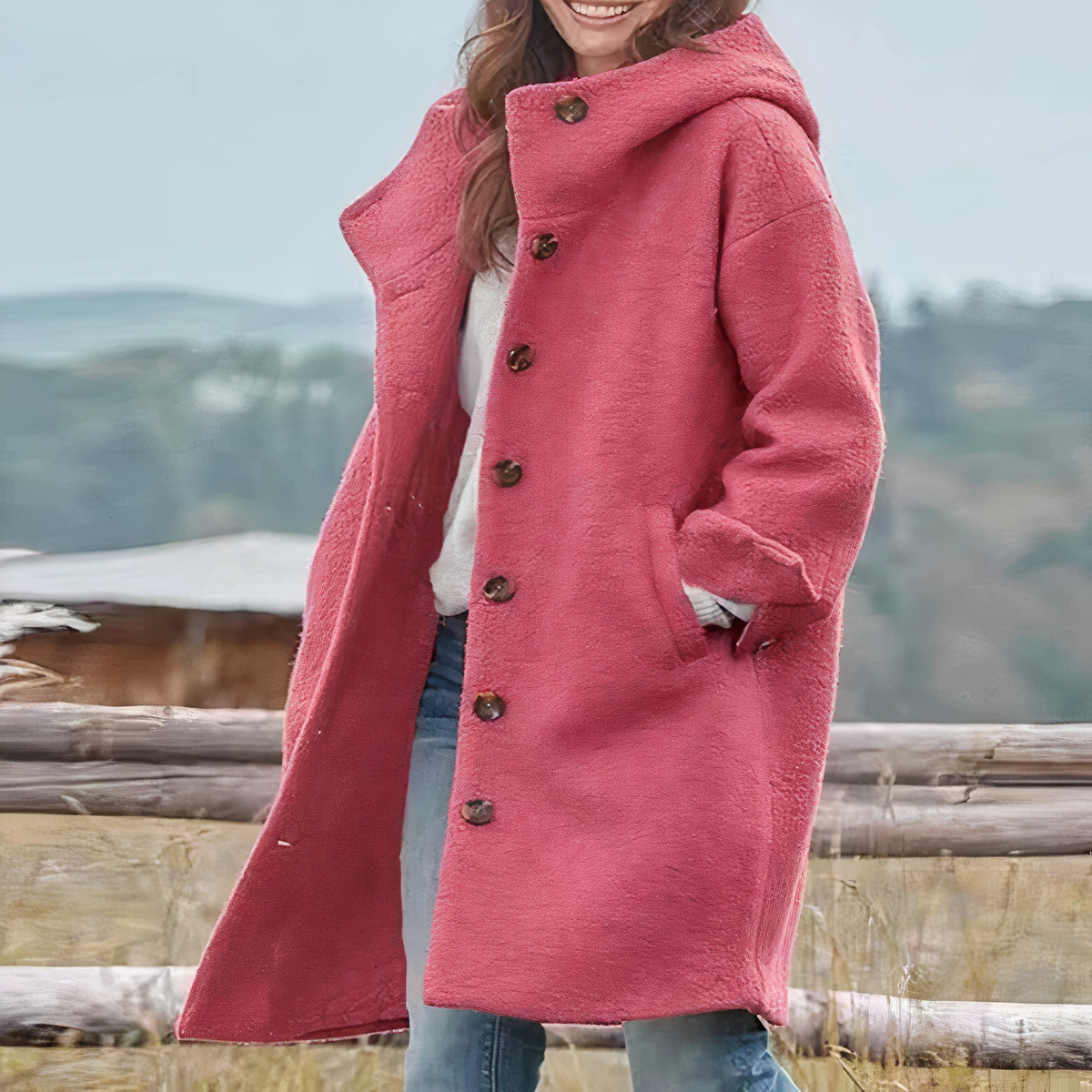 Ainara | Chaqueta de entretiempo larga con botones