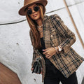 Geruite Tweed Jas Voor Dames
