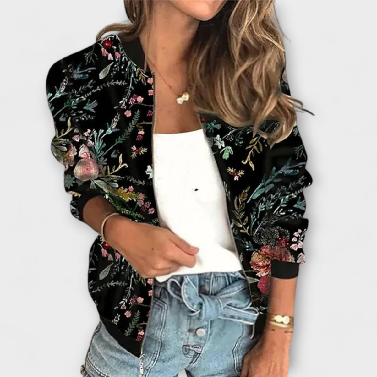 Gisela | Chaqueta estampada con cremallera
